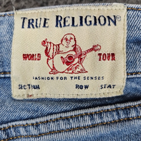 True Religion Jennie Curvy High Rise Skinny Jeans Size 33 Distressed Light Wash - Picture 12 of 13